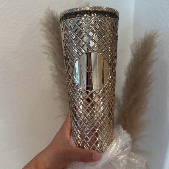 Rachel Miriam Metallic Gold Diamond Textured Tumbler NIB - Picture 4 of 4